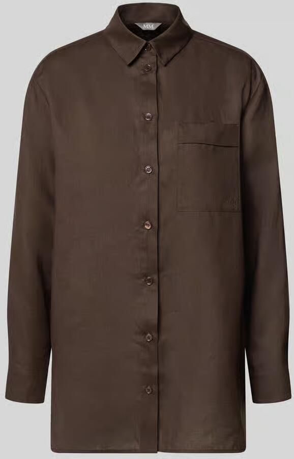 MM by Max Mara regular fit linnen blouse met borstzak model 'FILO' - Foto 2