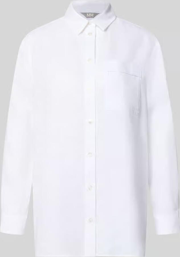 MM by Max Mara regular fit linnen blouse met borstzak model 'FILO' - Foto 2