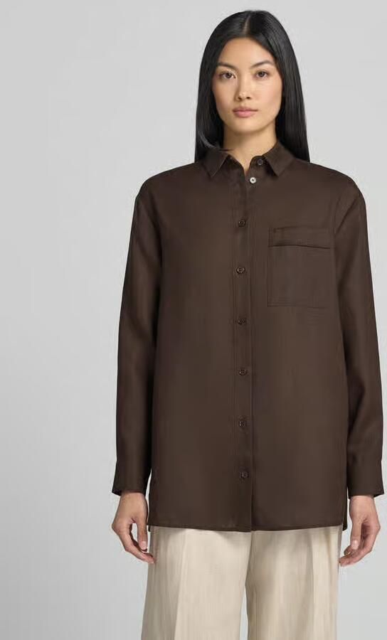 MM by Max Mara regular fit linnen blouse met borstzak model 'FILO' - Foto 4