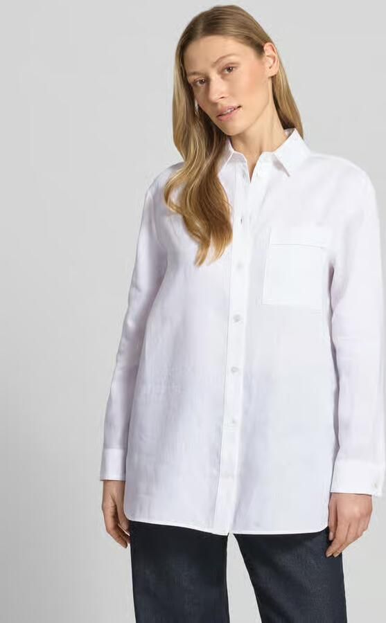 MM by Max Mara regular fit linnen blouse met borstzak model 'FILO' - Foto 4