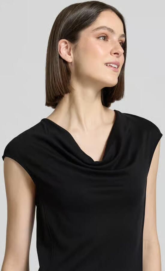 MM by Max Mara regular fit midi-jurk met cascadehals model 'Vetusta'
