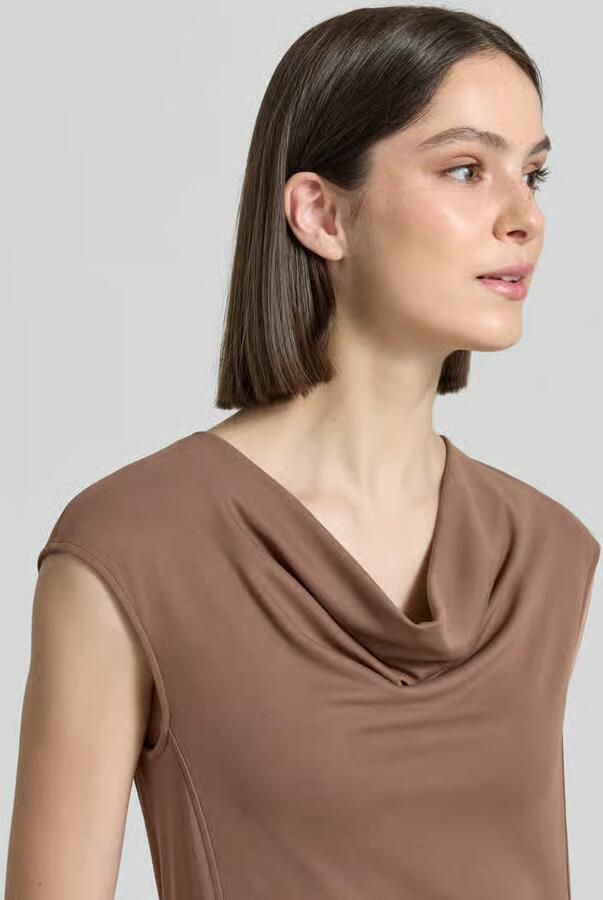 MM by Max Mara regular fit midi-jurk met cascadehals model 'Vetusta'