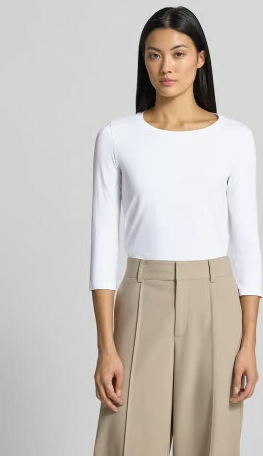 MM by Max Mara skinny fit shirt met lange mouwen van katoenmix model 'LORATA' - Foto 3