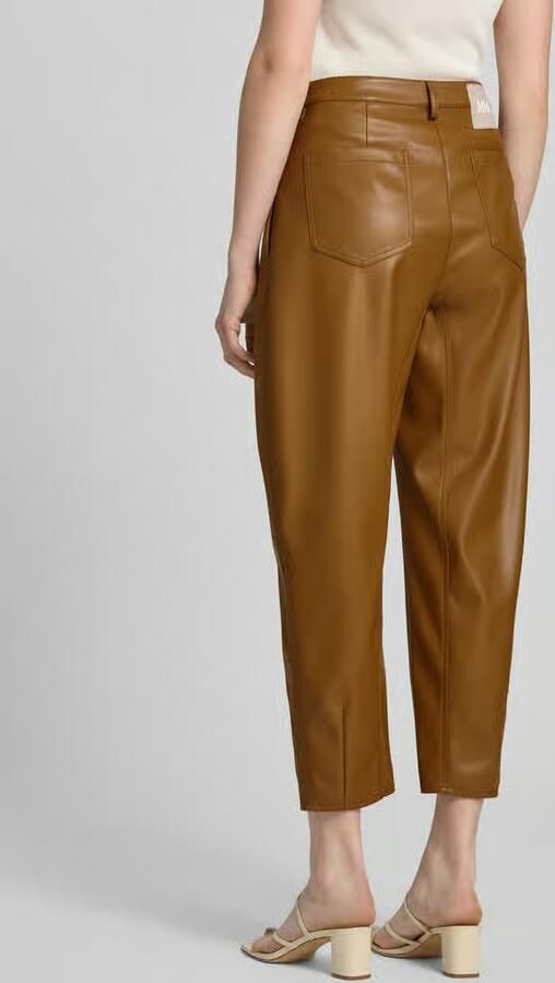 MM by Max Mara Tapered fit broek van imitatieleer met siernaden
