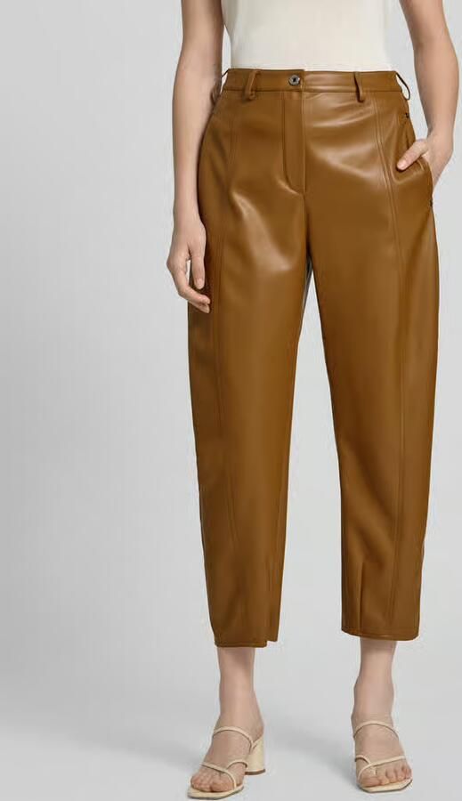 MM by Max Mara Tapered fit broek van imitatieleer met siernaden - Foto 2