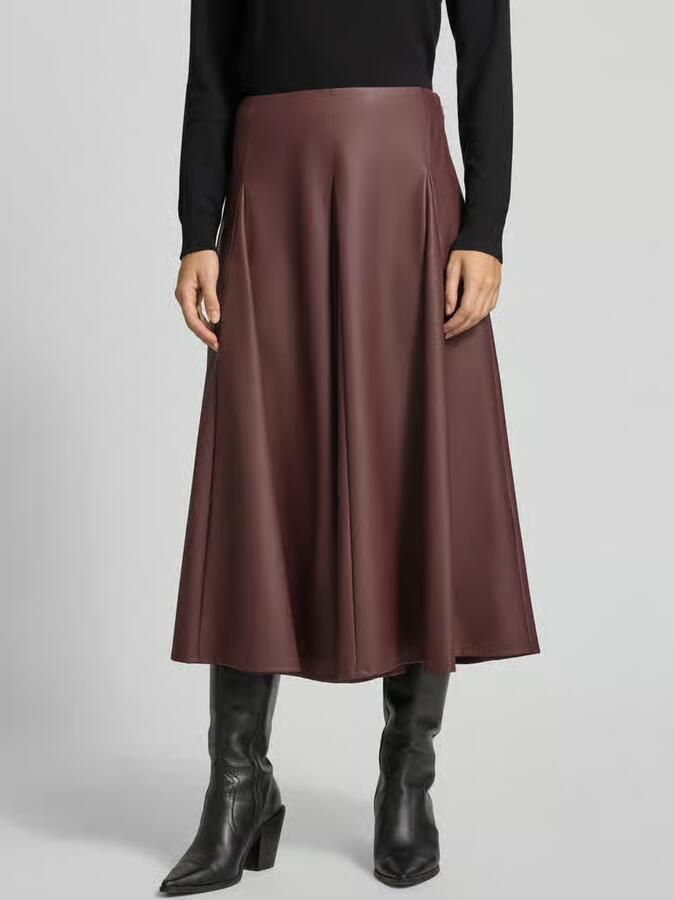 MM by Max Mara Uitlopende rok in leerlook model 'NOCERA' - Foto 2