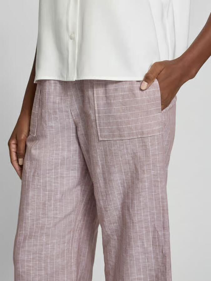 MM by Max Mara wide leg broek van linnenmix met steekzakken