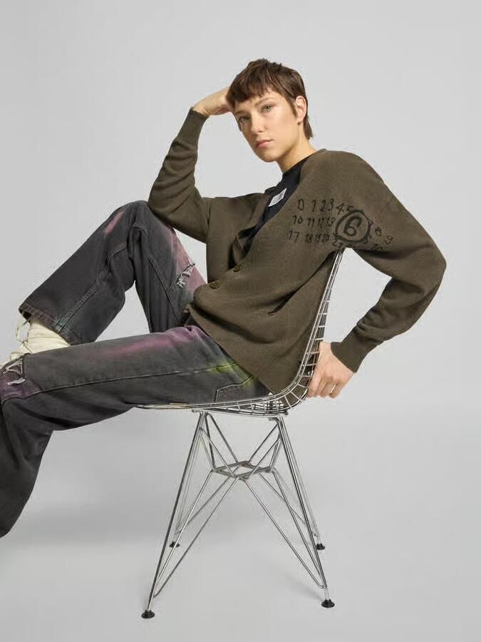 MM6 Maison Margiela oversized gebreid jack met cut out