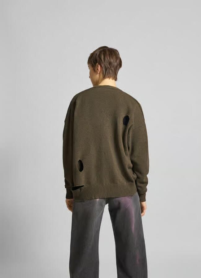 MM6 Maison Margiela oversized gebreid jack met cut out - Foto 3