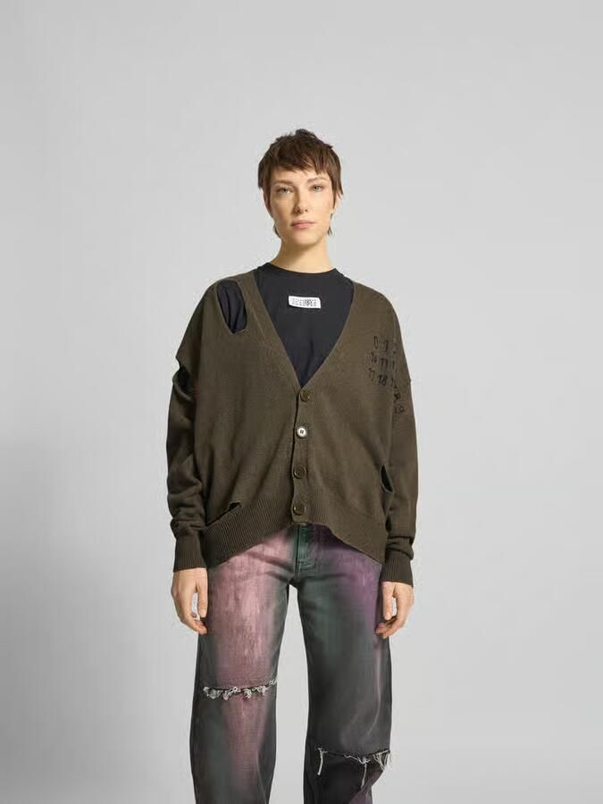 MM6 Maison Margiela oversized gebreid jack met cut out - Foto 2