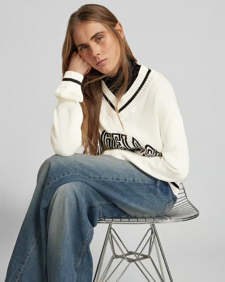 MM6 Maison Margiela Oversized pullover met V-hals