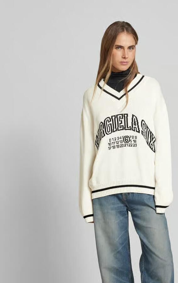 MM6 Maison Margiela Oversized pullover met V-hals - Foto 2