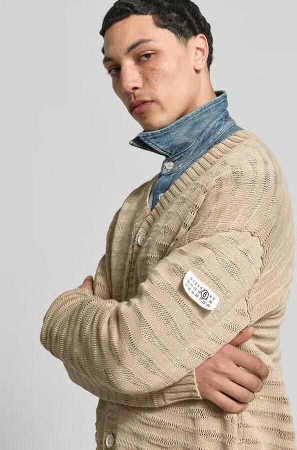 MM6 Maison Margiela relaxed fit cardigan in brei-look