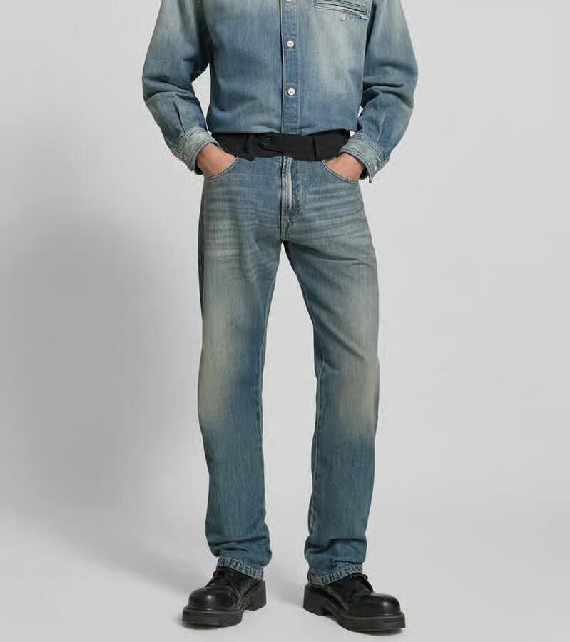 MM6 Maison Margiela straight fit jeans met contrasterende band - Foto 2