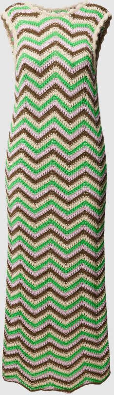 Modström Gebreide jurk van puur katoen met zigzagmotief
