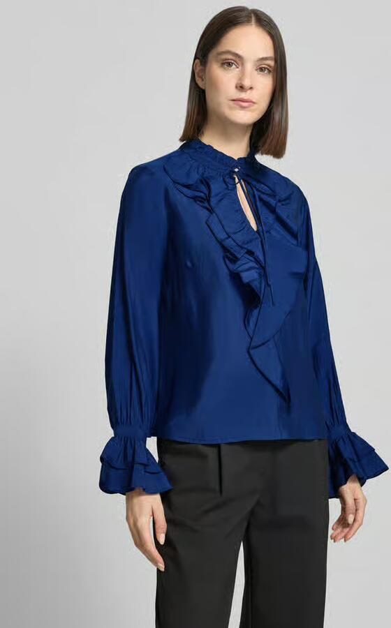 Monari Blouse met volants en strikluiting - Foto 3