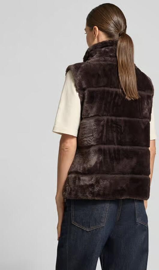Monari Bodywarmer van imitatiebont met doorgestikte naden - Foto 3