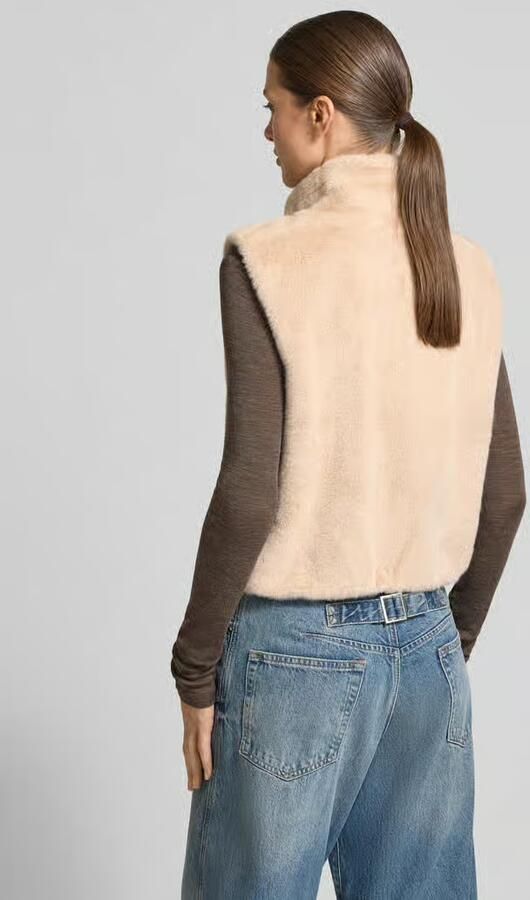 Monari Bodywarmer van imitatiebont met opstaande kraag - Foto 2