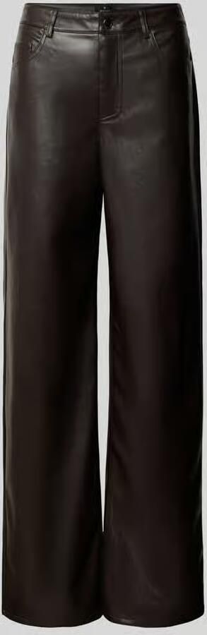 Monari Broek in leerlook met steekzakken