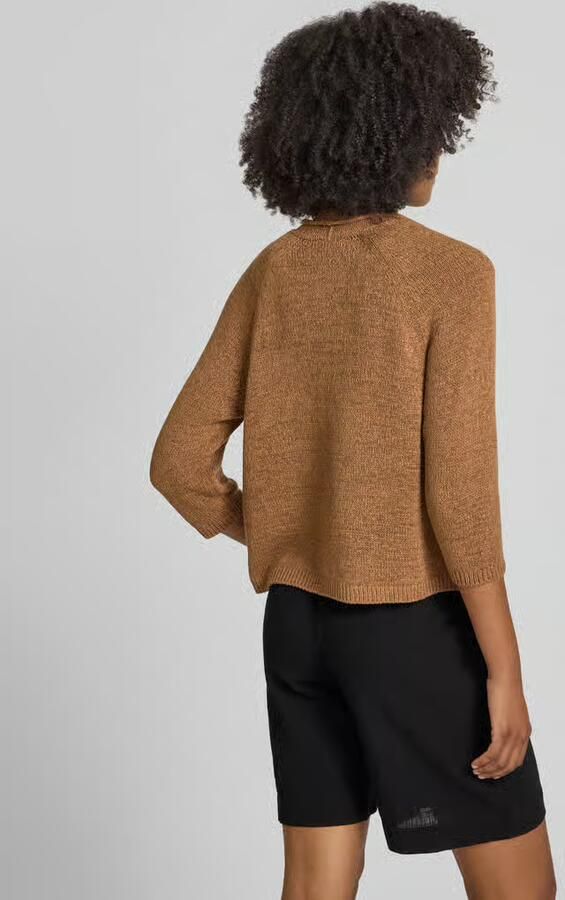 Monari Gebreid jack in open pasvorm met 3 4-mouw