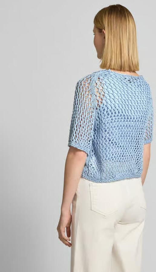 Monari Gebreid shirt met ajourpatroon