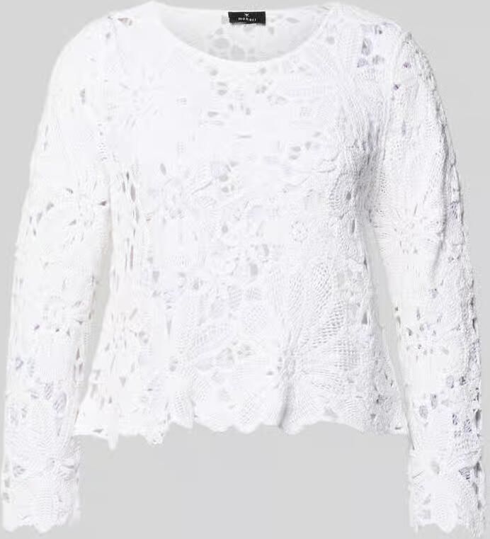 Monari Gebreid shirt met gehaakte kanten rand model 'Cornelly' - Foto 2