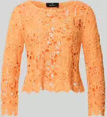 Monari Gebreid shirt met gehaakte kanten rand model 'Cornelly'
