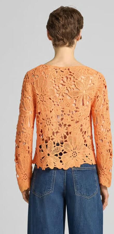 Monari Gebreid shirt met gehaakte kanten rand model 'Cornelly' - Foto 3