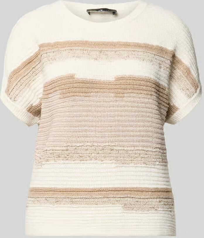Monari Gebreid shirt met kapmouwen en ronde hals - Foto 2