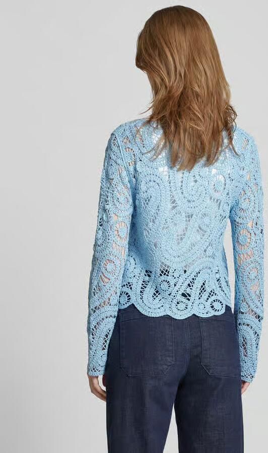 Monari Gebreide pullover met ajourborduursel