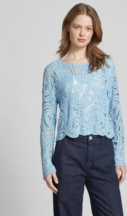 Monari Gebreide pullover met ajourborduursel - Foto 2