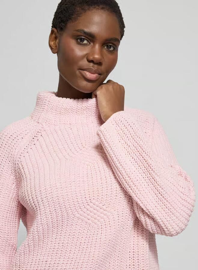 Monari Gebreide pullover met opstaande kraag model 'Basic Chenille' - Foto 2