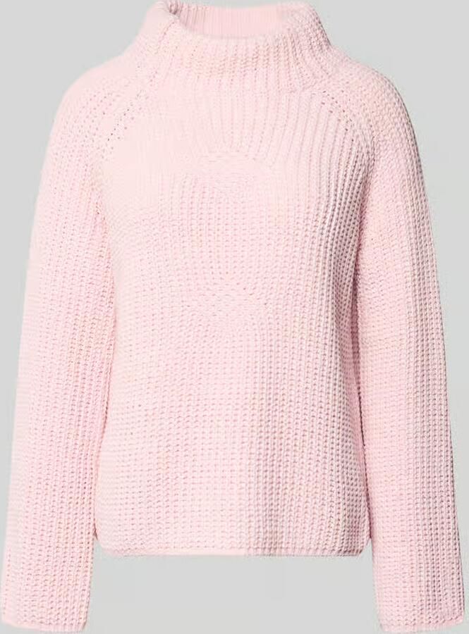 Monari Gebreide pullover met opstaande kraag model 'Basic Chenille'