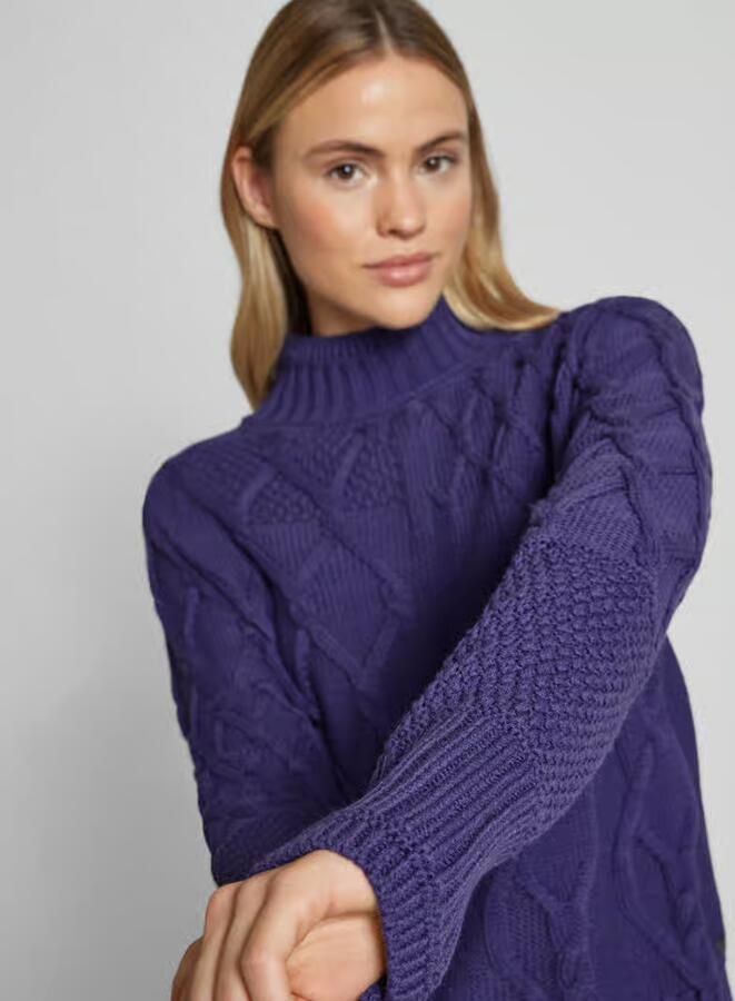 Monari Gebreide pullover met ribboorden