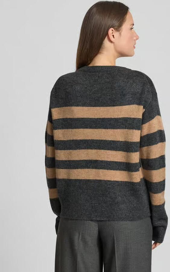 Monari Gebreide pullover met ribboorden