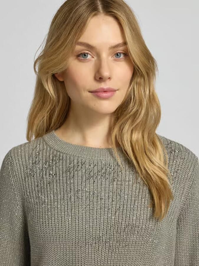 Monari Gebreide pullover met siersteentjes - Foto 2