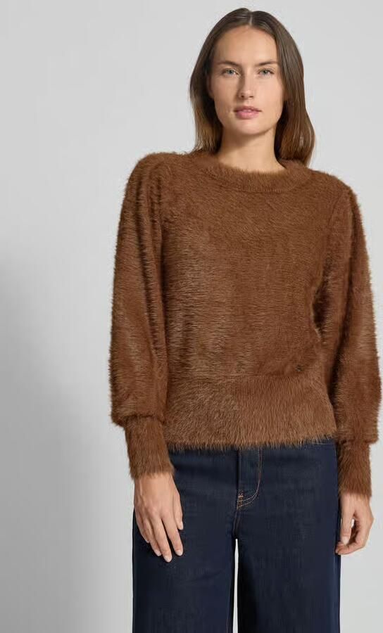 Monari Gebreide pullover van imitatiebont - Foto 2