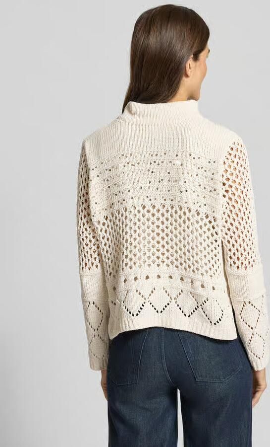 Monari Gebreide pullover van viscosemix met pailletten