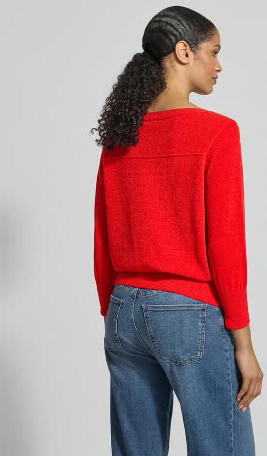 Monari Gebreide pullover van zomerchenille met 3 4-mouwen