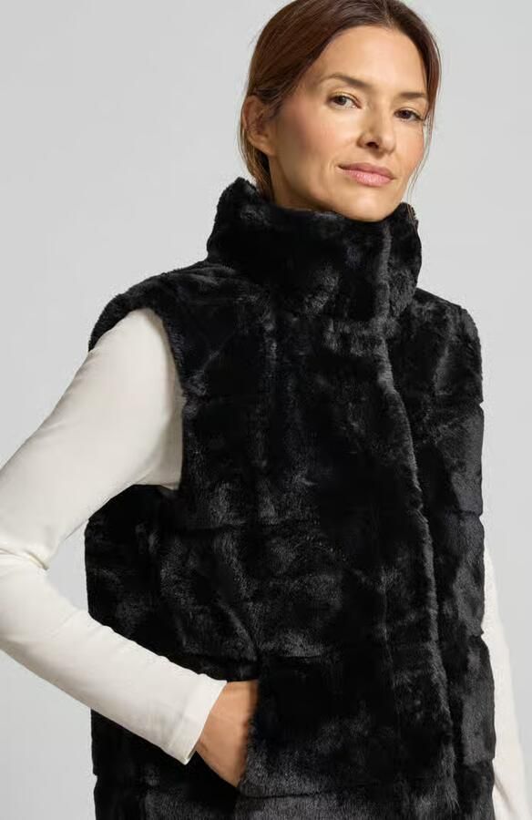 Monari Gilet met imitatiebont - Foto 2