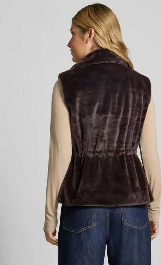 Monari Gilet van imitatiebont met reverskraag - Foto 2
