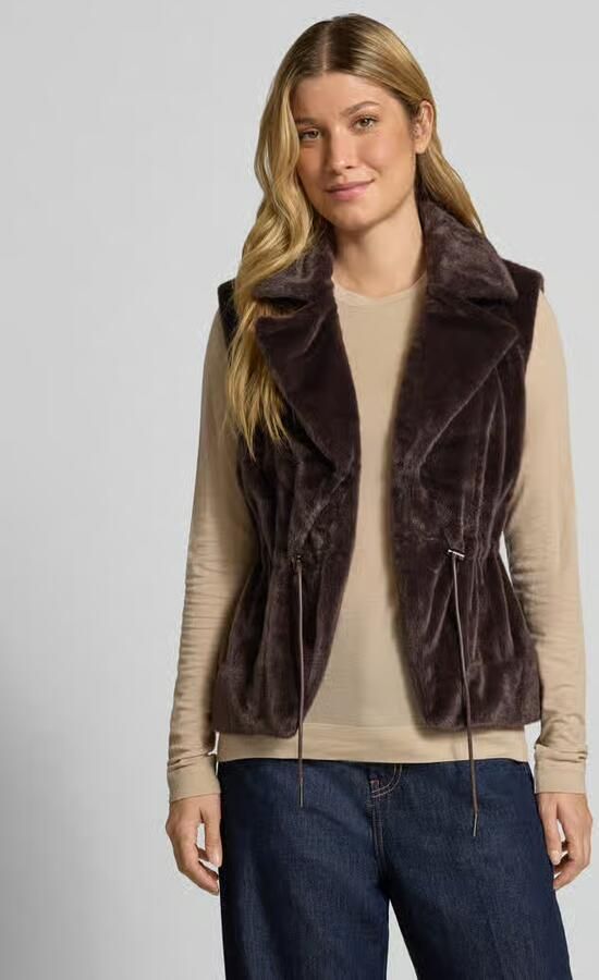 Monari Gilet van imitatiebont met reverskraag - Foto 3