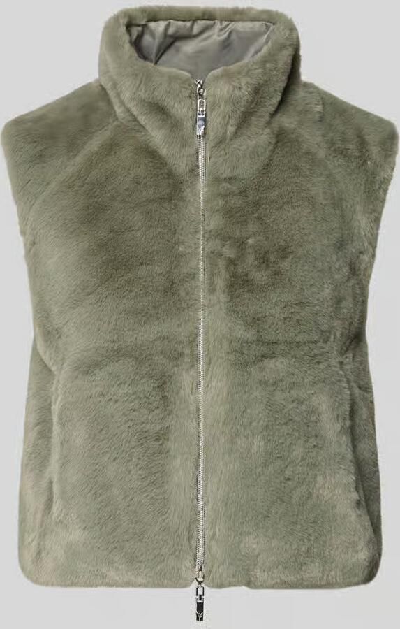 Monari Gilet van imitatiebont met steekzakken