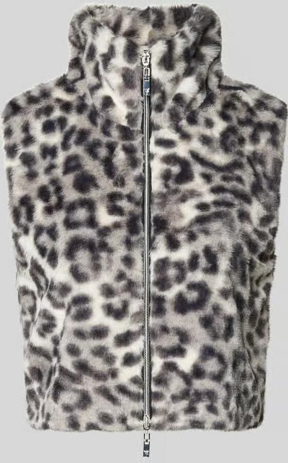 Monari Gilet van imitatiebont met tweewegsritssluiting