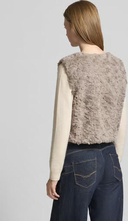 Monari Gilet van teddybont met ritssluiting