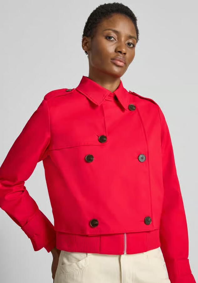 Monari Korte trenchcoat met mouwriempjes