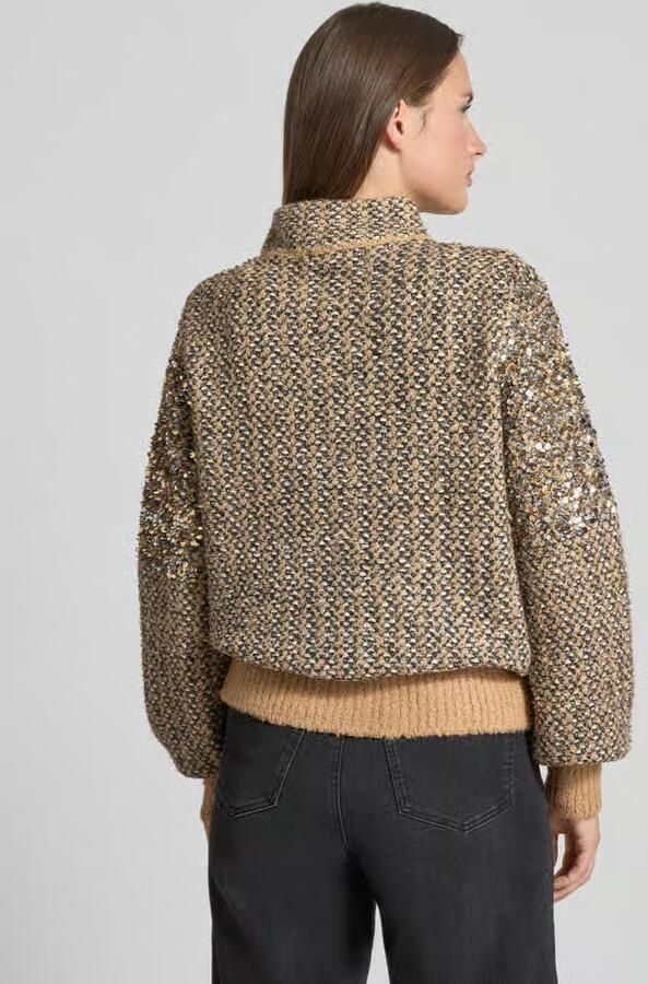 Monari loose fit gebreid jack met wol