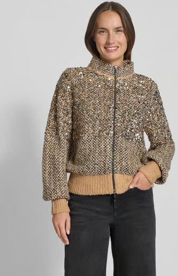 Monari loose fit gebreid jack met wol - Foto 2