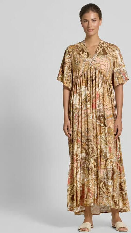 Monari maxi-jurk van viscose met tuniekkraag - Foto 3