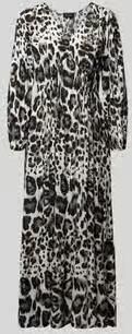 Monari maxi-jurk van viscose met volantzoom